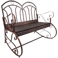 Outdoor Iron Rocking Chair-Bronze Red(m-10)