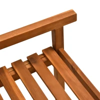 Outsunny Acacia Wood 2-Seater Outdoor Garden Armchair Bench w/ Table(m-9)