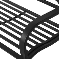 Outsunny Metal Frame Bench, 128Lx50Wx91H cm, Net Weight 12kg-Black(m-8)