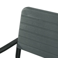 Outsunny Metal Frame 2 Seater Bench-Black, Atrovirens Slat(m-7)