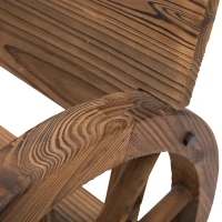 Outsunny Fir Wood 2-Seater Outdoor Garden Wagon Wheel Bench(m-11)