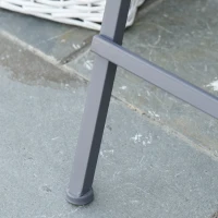 Outsunny 2 Seat Garden Chair Bench Folding Loveseats Jack and Jill Seat w/Coffee Table Outdoor Patio(m-8)