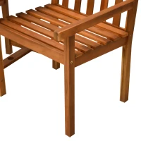 Outsunny Acacia Wood 2-Seater Outdoor Garden Armchair Bench w/ Table(m-8)