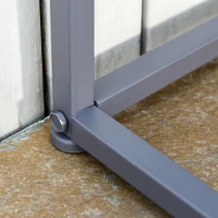 Outsunny Steel Patio Garden Bench Loveseats for Outdoors Park Yard Slatted Design Grey(m-9)