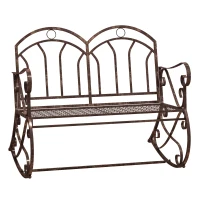 Outdoor Iron Rocking Chair-Bronze Red(m-1)