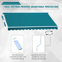 Outsunny 3.5x2.5m Motorised Aluminium Awning w/ Remote Green(m-7)