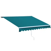 Outsunny 3.5x2.5m Motorised Aluminium Awning w/ Remote Green(m-1)