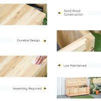 Outsunny Wood Storage Bench for Patio Furniture, Outdoor Garden Seating Tools(m-6)