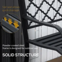 Outsunny 2-Seater Garden Bench Antique Loveseat for Yard, Lawn, Porch, Patio, Steel(m-6)