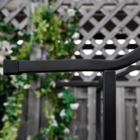 Outsunny Steel Frame Outdoor Garden Arch w/ 2-Seater Bench Flower Climber Black(m-11)