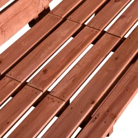 Outsunny Fir Wood Convertible 2 to 3 Seater Outdoor Garden Bench Wood Tone(m-7)