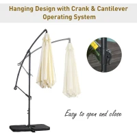 Outsunny 3m Overhanging Garden Parasol, with Cross Base - Beige(m-6)