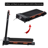 HOMCOM Elektrische loopband met LCD-display inklapbare fitnessapparaat 1-6 km/u staal(m-4)