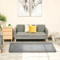 HOMCOM Grey Fluffy Rug, Shaggy Area Rugs Carpet for Living Room, Bedroom, Dining Room, 120x200 cm(m-2)