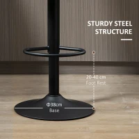 HOMCOM Adjustable Swivel Bar Stools Set of 2, Barstools with Footrest and Backrest, Steel Frame Gas Lift, for Kitchen Counter Dining Room, Brown(m-7)