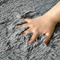 HOMCOM Grey Fluffy Rug, Shaggy Area Rugs Carpet for Living Room, Bedroom, Dining Room, 120x200 cm(m-8)