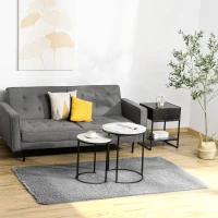 HOMCOM Grey Fluffy Rug, Shaggy Area Rugs Carpet for Living Room, Bedroom, Dining Room, 120x200 cm(m-10)