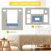 HOMCOM Grey Fluffy Rug, Shaggy Area Rugs Carpet for Living Room, Bedroom, Dining Room, 120x200 cm(m-6)