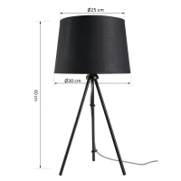 HOMCOM Tafellamp E27 fitting nachtkastlamp 40 W metaal zwart / wit(m-3)