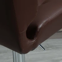 HOMCOM Set Of 2 PU Leather Tufted Bar Stools Chairs Dining Seats Adjustable Height Swivel w/ Footrest for Kitchen Counter Home Bar Brown(m-9)