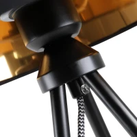 HOMCOM Tafellamp E27 fitting nachtkastlamp 40 W metaal zwart / wit(m-9)