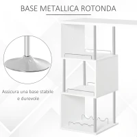 HOMCOM Tavolo Alto da Bar e Cucina 3 Mensole e Porta Bottiglie, Consolle da Ingresso Stile Moderno in Metallo e MDF, Bianco(m-5)