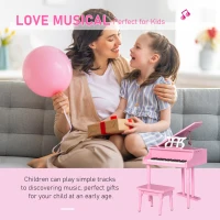 HOMCOM 30 Keys Mini Kids Piano for Child with Music Stand and Bench Best Gifts Toy(m-6)