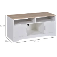 HOMCOM TV Stand Cabinet for TVs up to 50", TV Table Unit with Storage, Open Shelves and Cable Management, Modern TV Console for Living Room Bedroom, White(m-3)