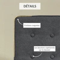 HOMCOM Fauteuil inclinable fauteuil de salon relax Dossier capitonné en Tissu avec Repose-Pieds réglable - Aspect Lin Gris(m-6)