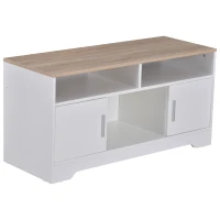 HOMCOM TV Stand Cabinet for TVs up to 50", TV Table Unit with Storage, Open Shelves and Cable Management, Modern TV Console for Living Room Bedroom, White(m-10)