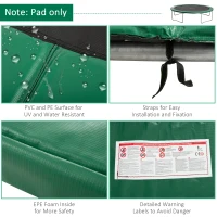 HOMCOM 12FT Replacement Trampoline Pad Thick Foam Safety Φ366cm Spring Cover Bounce Padding - Green(m-4)