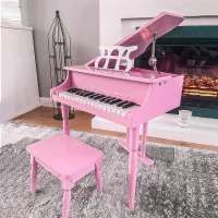 HOMCOM 30 Keys Mini Kids Piano for Child with Music Stand and Bench Best Gifts Toy(m-10)
