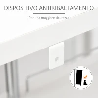 HOMCOM Tavolo Alto da Bar e Cucina 3 Mensole e Porta Bottiglie, Consolle da Ingresso Stile Moderno in Metallo e MDF, Bianco(m-6)