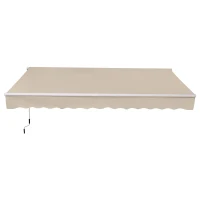 Outsunny Perdea Soare Infasurata pentru Extern in Poliester si Aluminiu, Bej, 365x250cm(m-8)