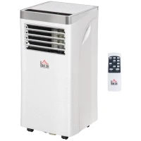 HOMCOM Climatiseur portable 9.000 BTU/h - ventilateur, déshumidificateur - réfrigérant naturel R290 - capacité de couv. max. de 18 m² - télécommande - débit d'air 360 m³/h - blanc(m-1)