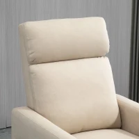HOMCOM Poltrona Relax con Reclinazione Manuale, Poggiapiedi e Rivestimento in Microfibra, Beige(m-7)