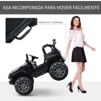 HOMCOM Coche Eléctrico Todoterreno con Mando a Distancia MP3 Luces y Sonidos Apertura de Puerta Batería 12V Control Remoto Carga 30kg para Niños +3 Años 128x78x76cm(m-8)