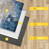 HOMCOM Modern Blue Rug, Render Area Rugs Large Carpet for Living Room, Bedroom, Dining Room, 160x200 cm(m-5)