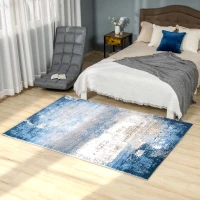 HOMCOM Modern Blue Rug, Render Area Rugs Large Carpet for Living Room, Bedroom, Dining Room, 160x200 cm(m-2)