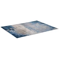 HOMCOM Modern Blue Rug, Render Area Rugs Large Carpet for Living Room, Bedroom, Dining Room, 160x200 cm(m-1)
