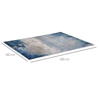 HOMCOM Modern Blue Rug, Render Area Rugs Large Carpet for Living Room, Bedroom, Dining Room, 160x200 cm(m-3)