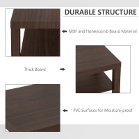 HOMCOM masa de cafea, din lemn, 90x45x40.5cm, castanie(m-6)