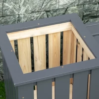 Outsunny 2 Seater Wooden Garden Planter & Bench Combination, Planter Box with Garden Bench for Patio, Park and Deck, 192 x 43 x 50 cm, Grey(m-7)