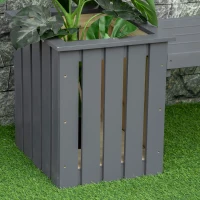 Outsunny 2 Seater Wooden Garden Planter & Bench Combination, Planter Box with Garden Bench for Patio, Park and Deck, 192 x 43 x 50 cm, Grey(m-9)