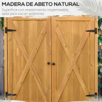Outsunny Armario de Jardín de Madera 110x55x117 cm Cobertizo para Almacenaje de Herramientas con Techo Asfáltico  0,45 m²(m-7)