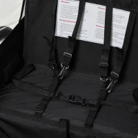 HOMCOM Kinderanhänger Fahrradanhänger Kinder Radanhänger für 2 Kinder mit Fahne Regenschutz atmungsaktiv Weiß-Schwarz Stahl 142 x 85 x 105 cm(m-7)