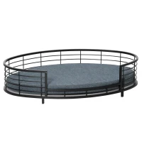 PawHut Raised Pet Bed, with Removable Cushion, for Small and Medium Dogs - Black(m-11)