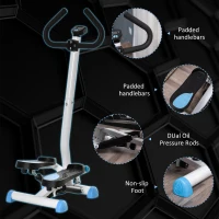 HOMCOM Twister Stepper Height Adjustable Step Machine, with LCD Screen - Blue(m-7)