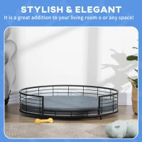 PawHut Raised Pet Bed, with Removable Cushion, for Small and Medium Dogs - Black(m-5)