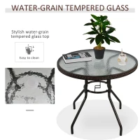 Outsunny Masuta Rotunda de Exterior din Ratan Maro cu Orificiu pentru Umbrela(m-5)